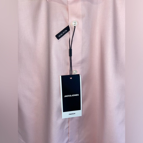 2/60$ Men’s JACK&JONES pink slim fit buttoned PARKER SHIRT size Large NWT - Picture 5 of 14